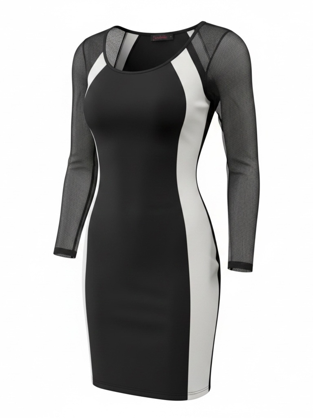 Elegant Black and White Dress BODY CON